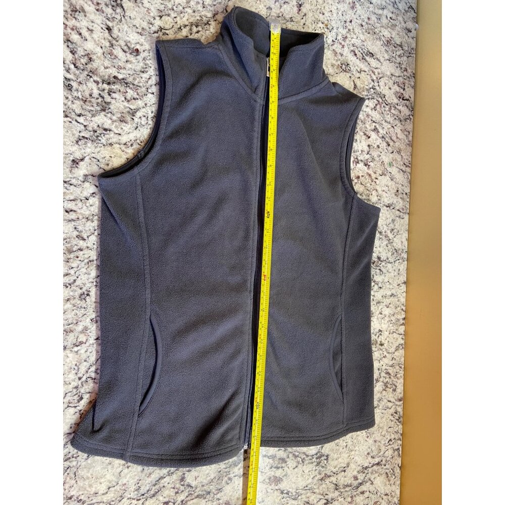 Fresh Womens Gray Fleece Vest Small Full-Zip Pockets Athletic - Picture 6 of 10
